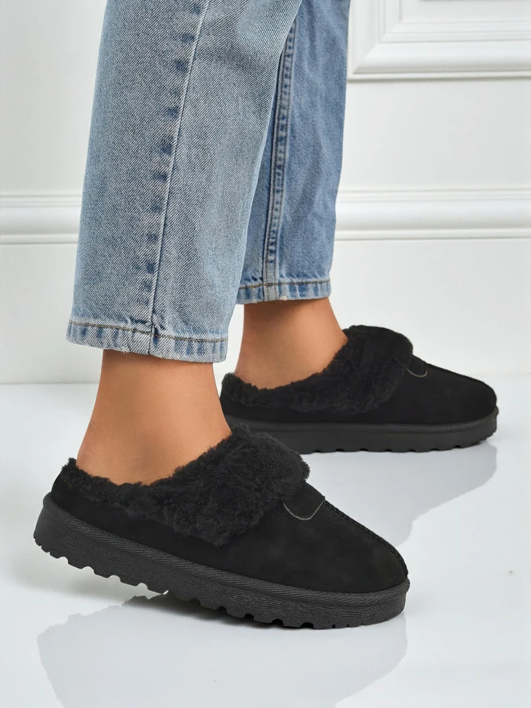 Къси дамски боти а'ла сноубутс с пухкава подплата Velour Fang