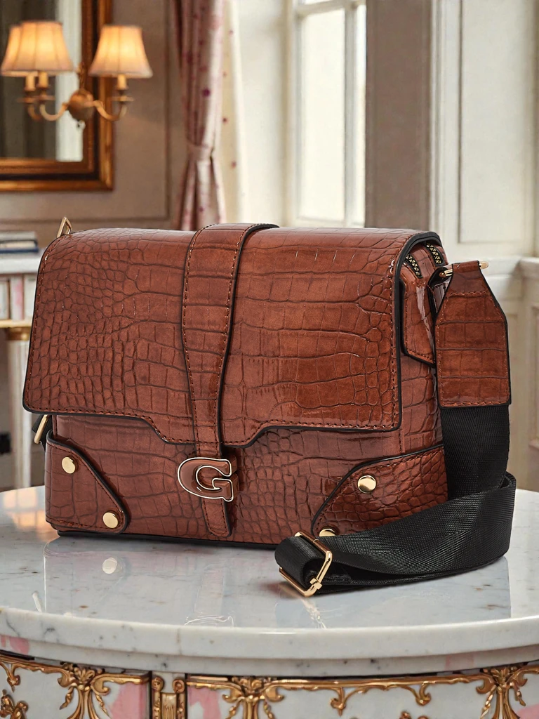 Дамска Чанта Flora Кафява Кожена Елегантна за Всеки Ден