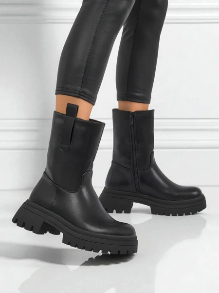 Дамски високи боти от еко кожа Scarlet Mist