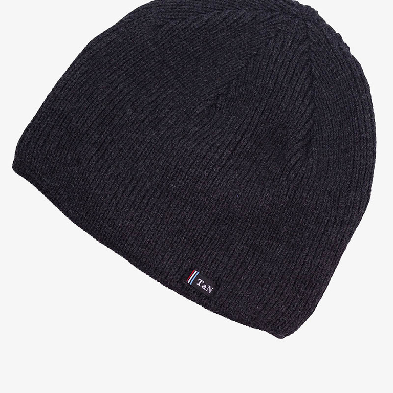 Ciemnoszara męska ocieplana czapka - Akcesoria