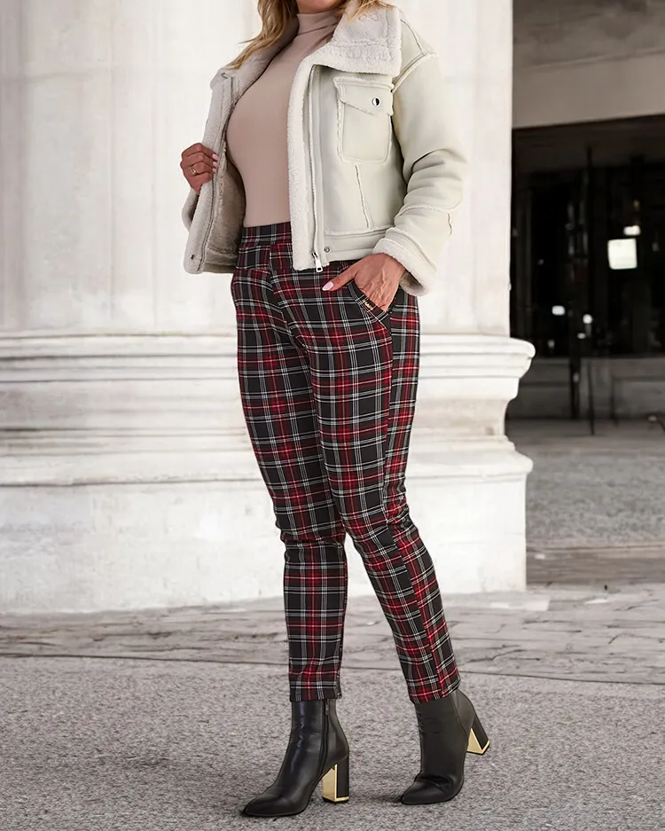 Royalfashion Затоплени дамски панталони с гети PLUS SIZE