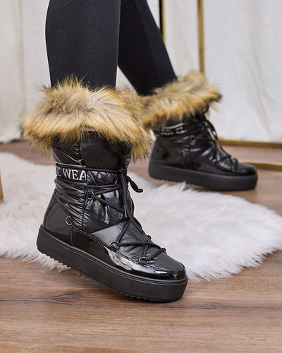 Royalfashion Черни ботуши a'la snow boots за жени Gomllo