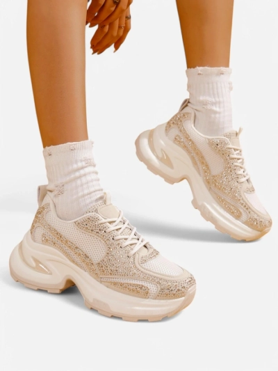 Дамски спортни маратонки Royalfashion с камъни блестящи Bloss