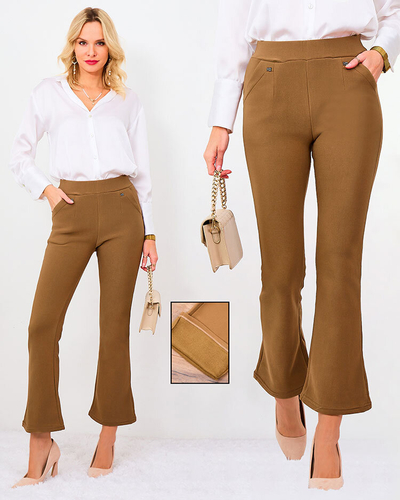 Royalfashion Черни дамски клинове от екокожа a'la bells