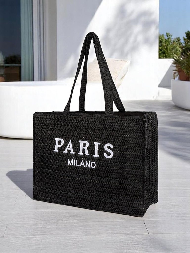 Royalfashion Голяма сламена дамска чанта Paris Milano Large