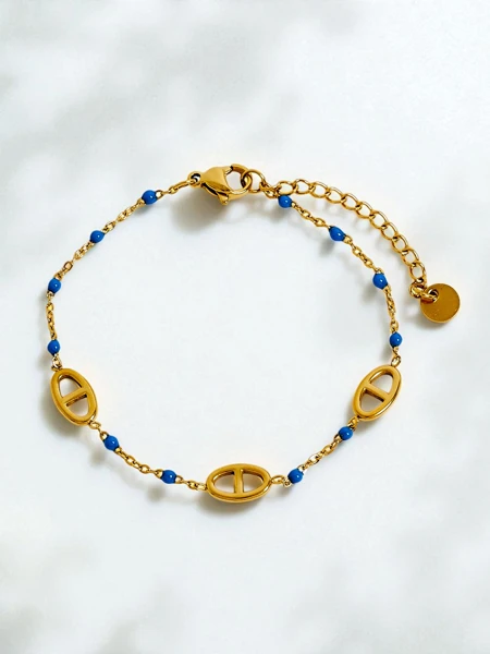 Гривна Callisto Aurea с мъниста, позлатена