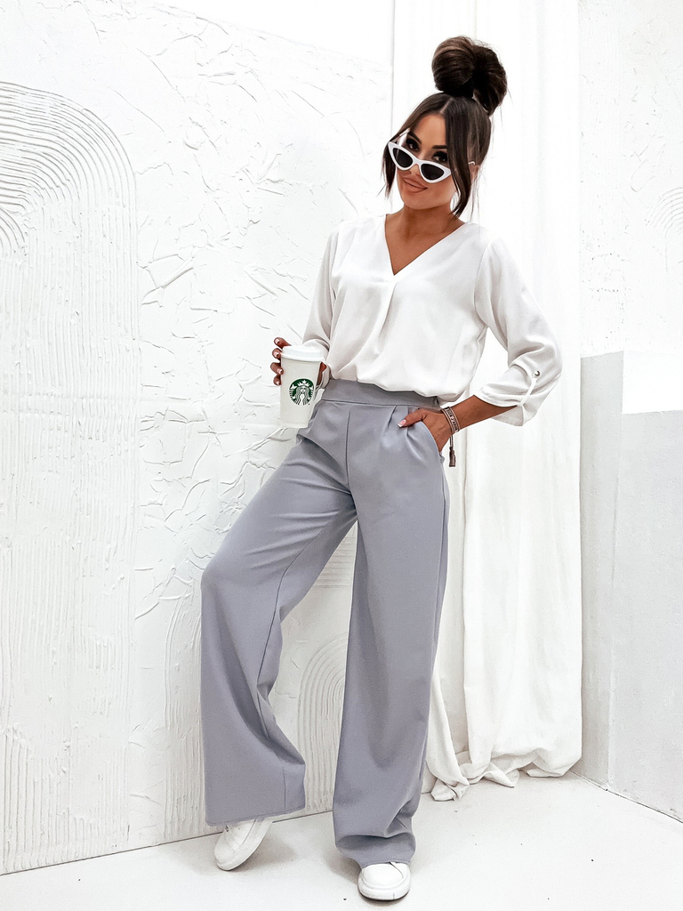 Royalfashion Дамски широки панталони от плат