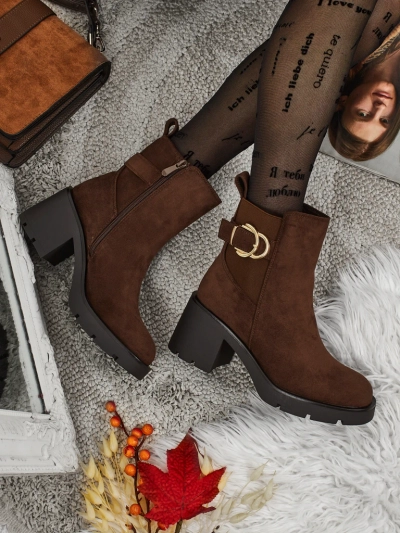 Дамски боти от еко велур на ток Solenya