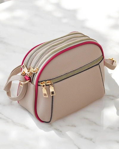 Royalfashion Малка овална дамска чанта, изработена от еко кожа