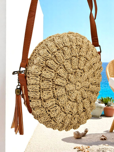 Royalfashion Малка сламена дамска чанта Solea Mini