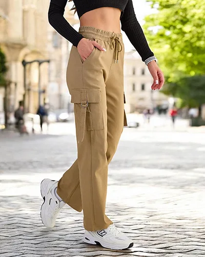 Royalfashion Дамски бойни панталони от плат