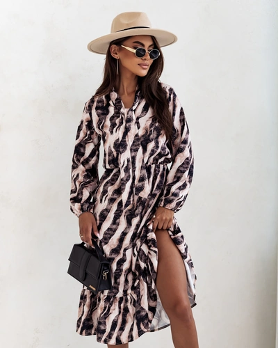 Royalfashion Женска миди рокля с принт