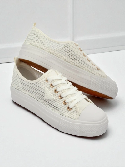 Дамски бели кецове Ariadne Mesh – дишащи кецове на плоска подметка