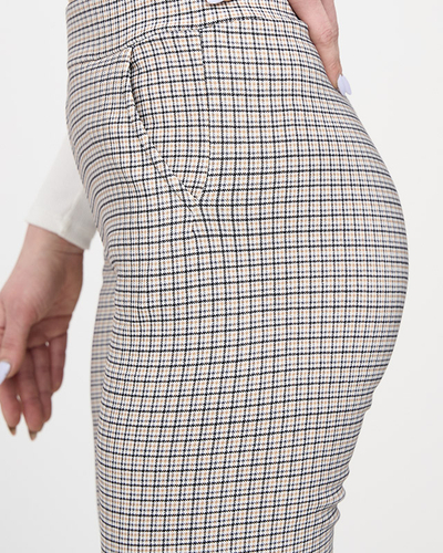 Жълто-черен дамски кариран клин- Облекло