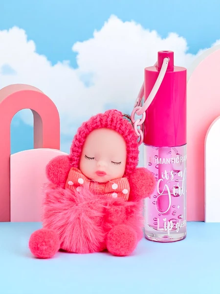 Гланц за устни за деца с кукла Фуксия