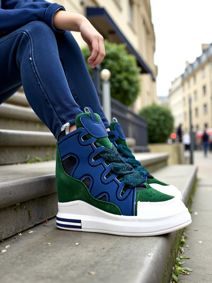 Royalfashion Високи спортни обувки за жени с незабележима платформа Oblaffi