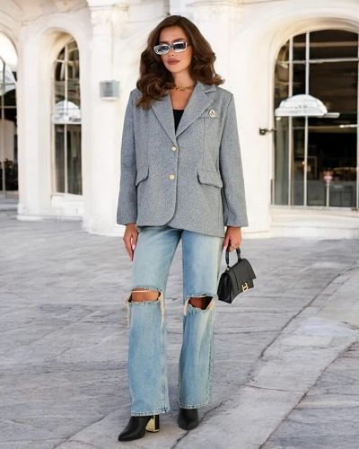 Royalfashion Дамско късо палто