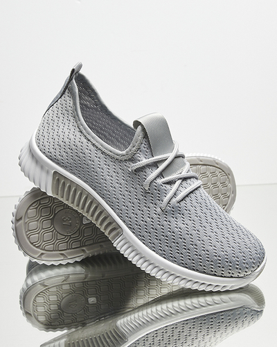 Сиви дамски спортни обувки от плат Vobbu- Footwear