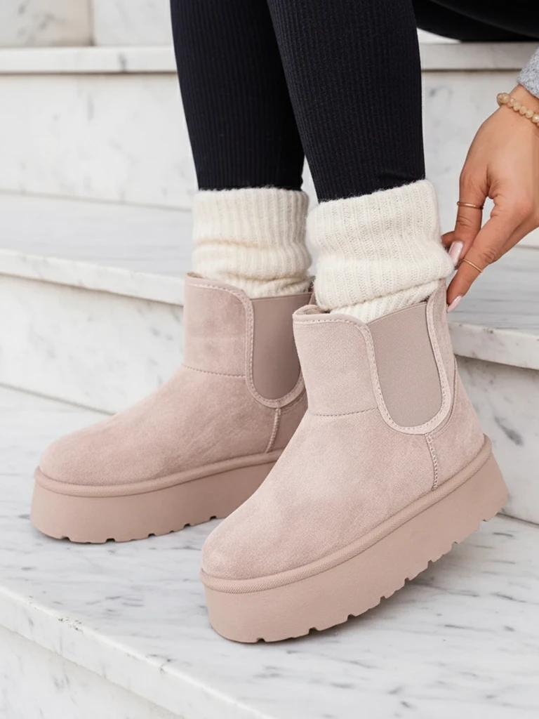 Royalfashion Дамски къси ботуши Nomas a'la snow boots