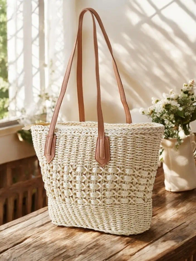 Royalfashion Голяма сламена чанта за жени