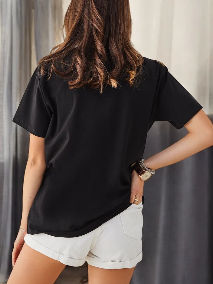 Royalfashion Дамска памучна тениска LOVE с камъни