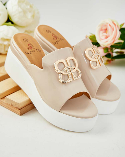 Royalfashion Лакирани дамски джапанки на Sailla