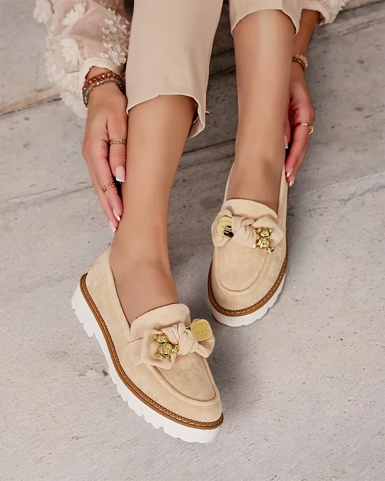 Royalfashion Дамски мокасини с панделка Ezizer