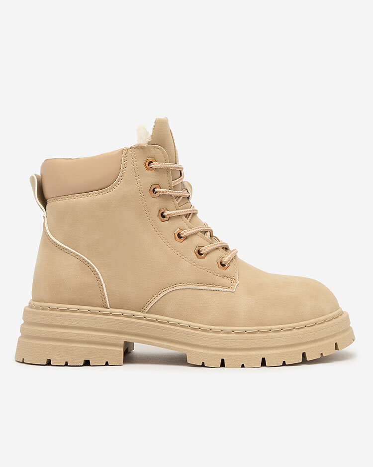 Royalfashion Бежови дамски изолирани ботуши тип "трапер" Radoras