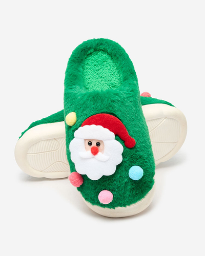 Royalfashion Коледни дамски чехли в зелено Fertemse