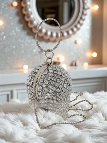 Royalfashion Дамска чанта топка с цирконии Velora Bloom