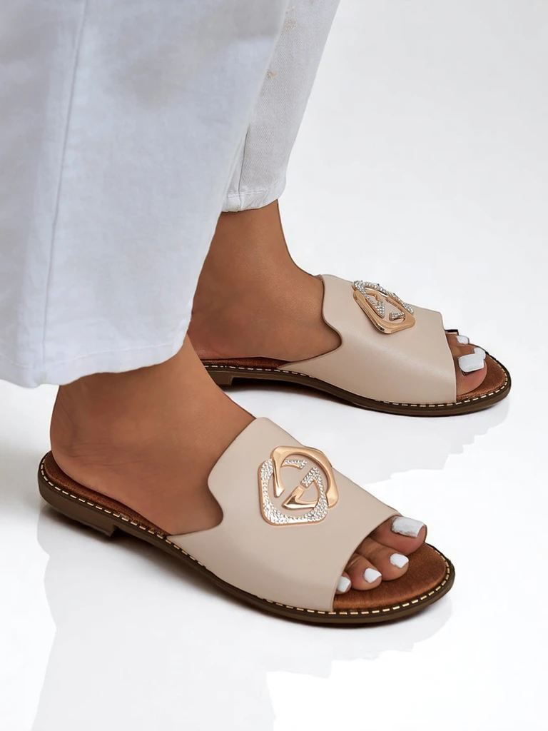 Royalfashion Дамски чехли на плоска подметка Goldie Spark