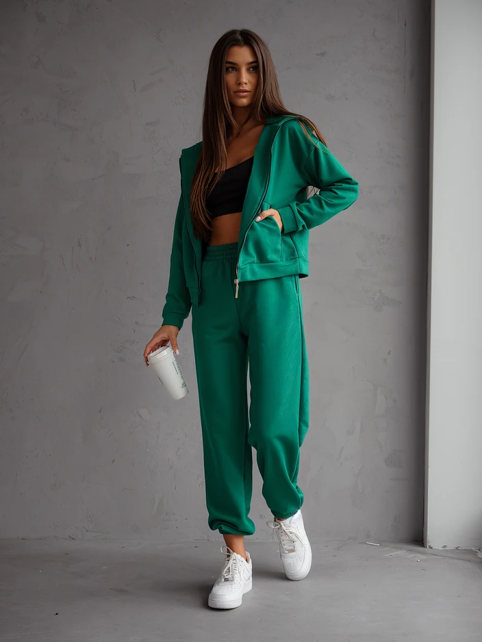 Royalfashion Женски комплект памучен тренировъчен екип