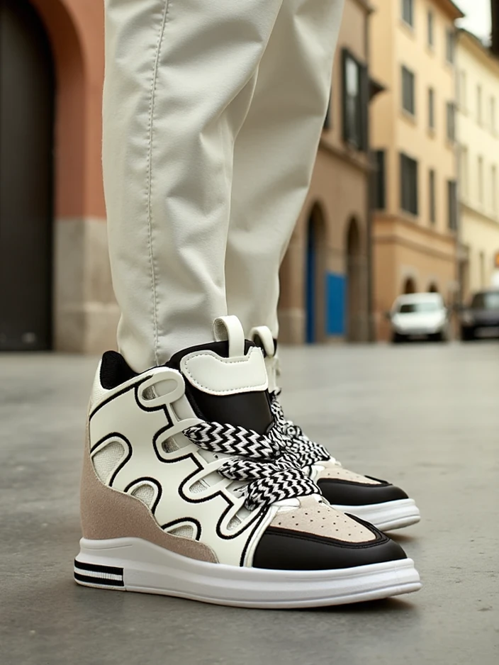 Royalfashion Високи спортни обувки за жени с скрит ток Облаффи