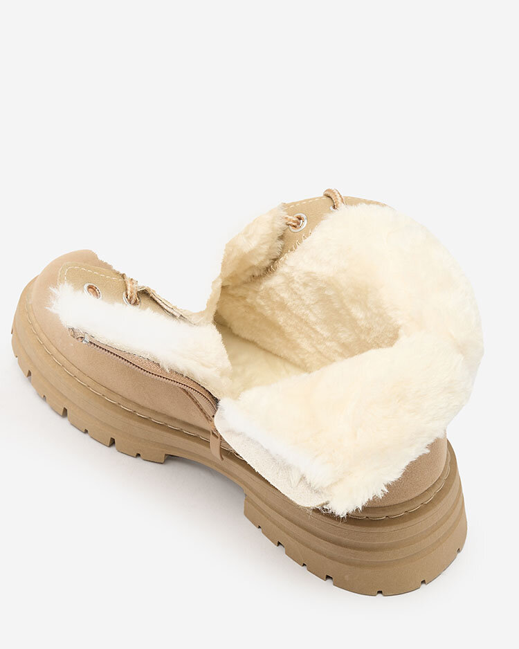 Royalfashion Светлокафяви дамски изолирани ботуши тип "трапер" Radoras