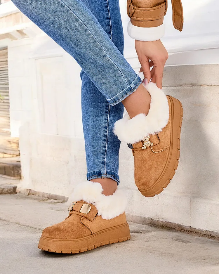 Royalfashion Дамски къси ботуши a'la snow boots Dobis