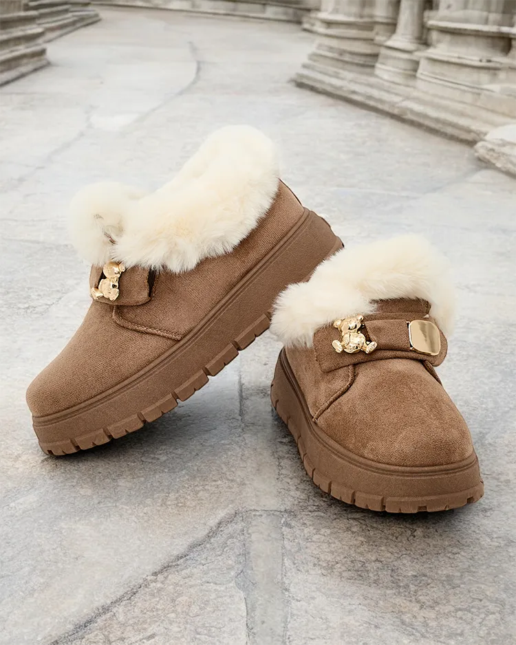 Royalfashion Дамски къси ботуши a'la snow boots Dobis