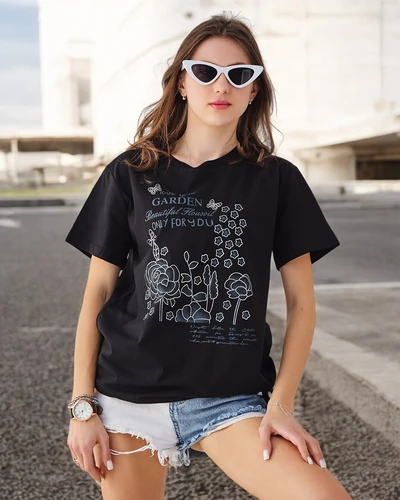 Royalfashion Дамска памучна блуза с надпис