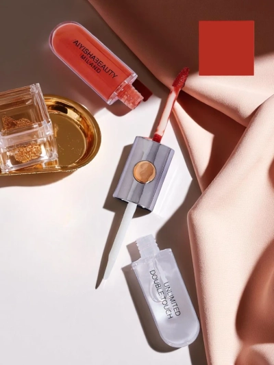 Червило и прозрачен гланц 2-в-1 Прасковено нюд