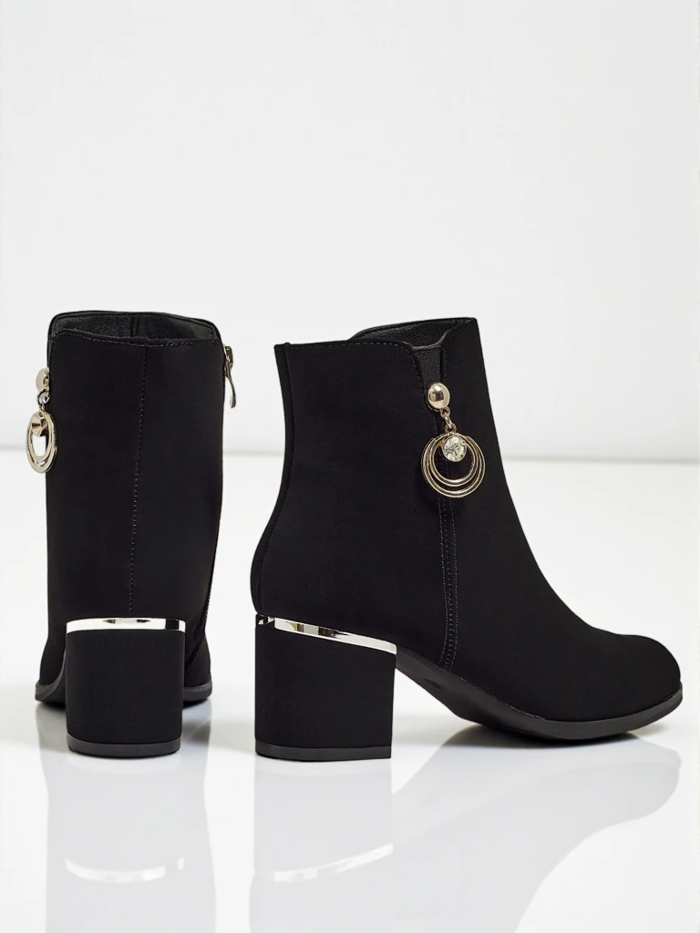 Дамски еко кожени боти до глезена на ток Norevaya