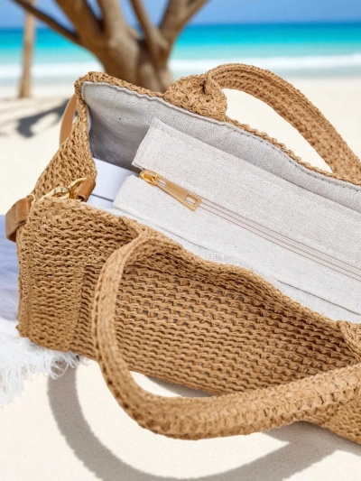 Royalfashion Голяма дамска сламена чанта Ariadne Raffia