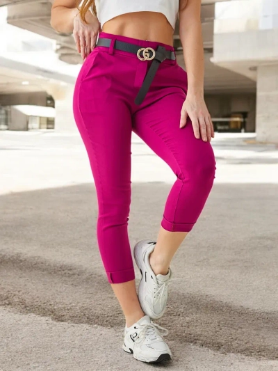 Royalfashion Женски вискозни скини панталони с колан