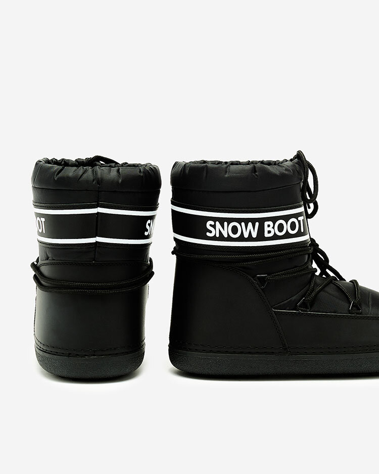 Royalfashion Черни дамски ботуши за сняг с венец Soblesia