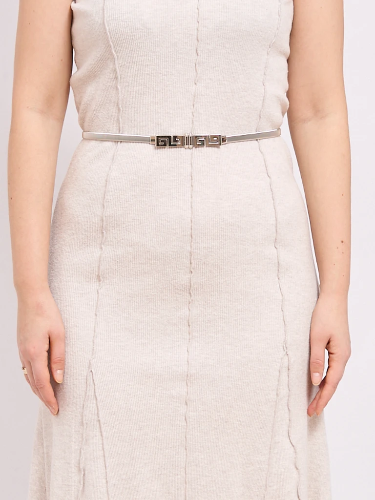 Дамски метален колан сребърен Heraklesa Greca glamour стилен 64-100 см