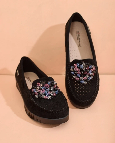 Royalfashion Дамски ажурни мокасини с мъниста Namis