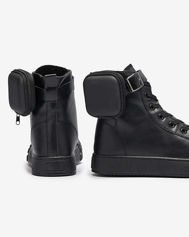 Черни дамски спортни обувки с калъф Efiffe- Footwear