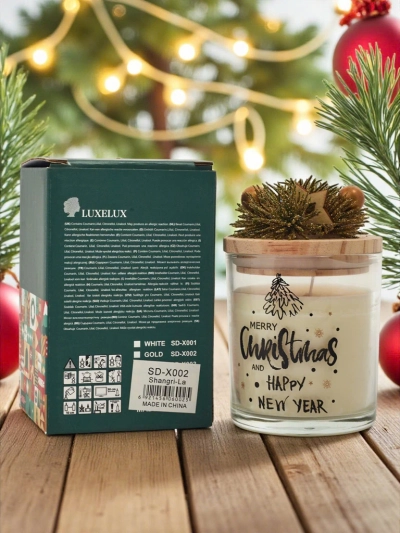 Коледна ароматна свещ Merry Christmas Happy New Year