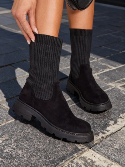 Женски ботуши Royalfashion с втъкана връзка Derette