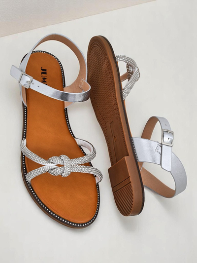 Royalfashion Дамски сандали с декоративни цирконии Bella Shine