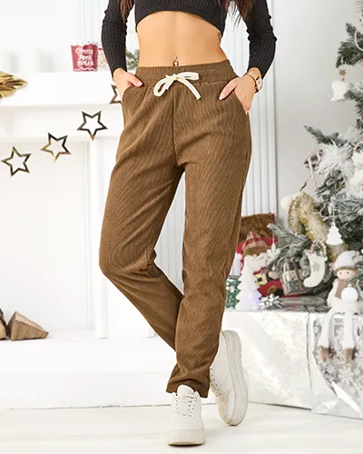 Royalfashion Топли дамски панталони с големи размери