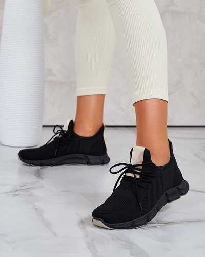 Czarno- beżowe sportowe buty damskie Bommgi - Obuwie